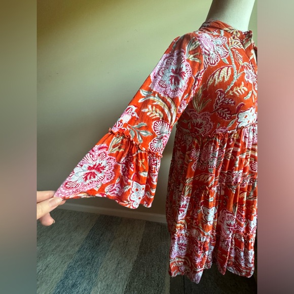 Vintage Ibiza Cotton Flared Button Up Shirt Dress With Mandarin Collar - Picture 5 of 5